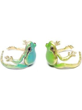 Women's Green Blue Vintage Punk Animal Jewelry Shaped Gift Delicate Frog Ring